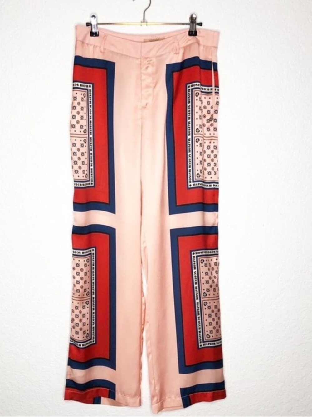 Scotch & Soda Maison Scotch peach pink red navy graphic print pants size Medium